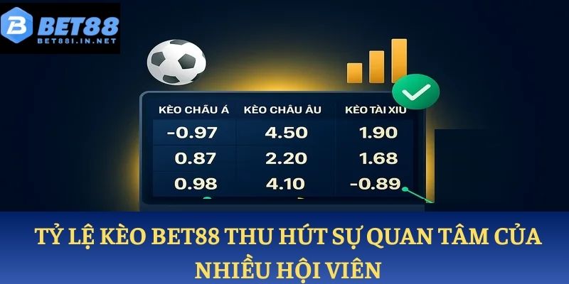 Tỷ lệ kèo 1 Tỷ lệ kèo BET88 thu hút sự quan tâm của nhiều hội viên